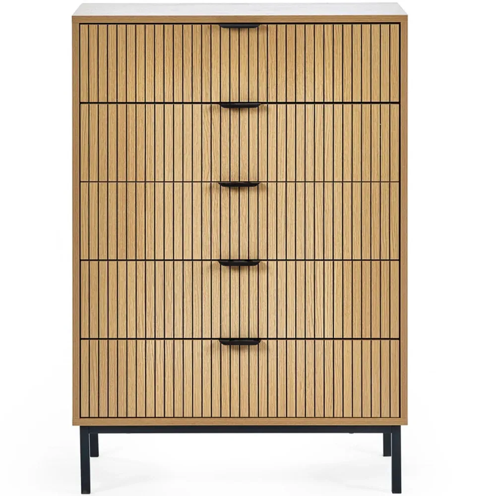 Sia 5 Drawer Storage Chest - Brown, Wood