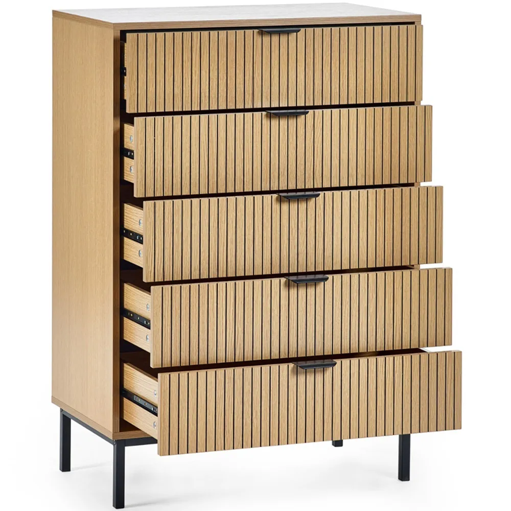 Sia 5 Drawer Storage Chest - Brown, Wood