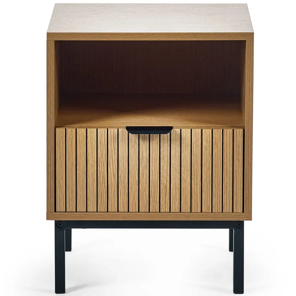 Sia Single Drawer Side Table - Brown, Wood