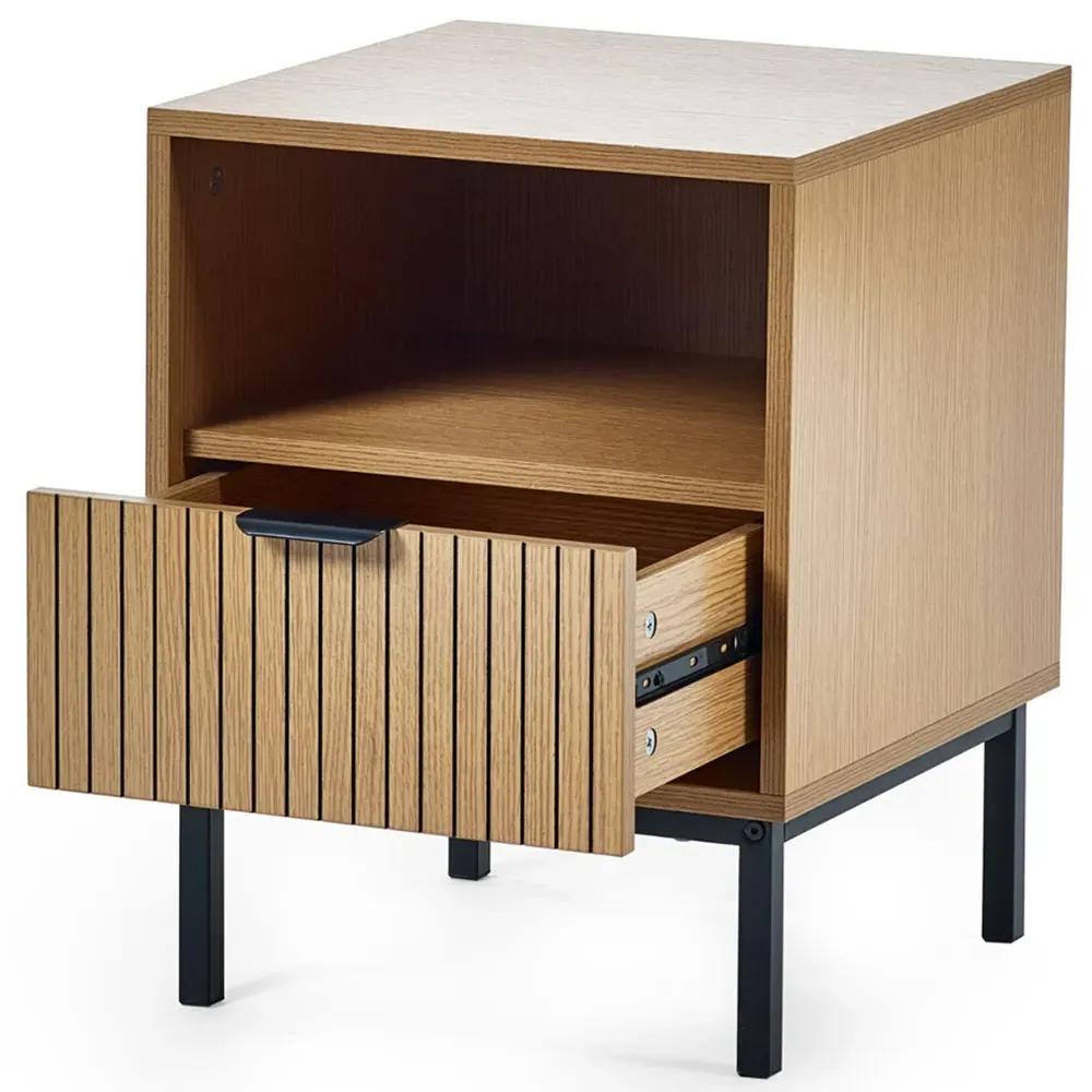 Sia Single Drawer Side Table - Brown, Wood