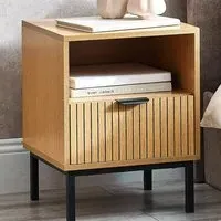 Sia Single Drawer Side Table - Brown, Wood