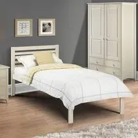 Slocum Single Bed Frame - Stone White