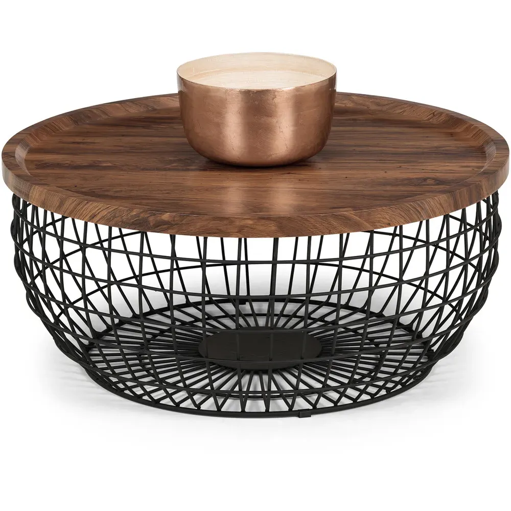 Smithson Storage Coffee Table with Lift-Up Top - Black, Walnut