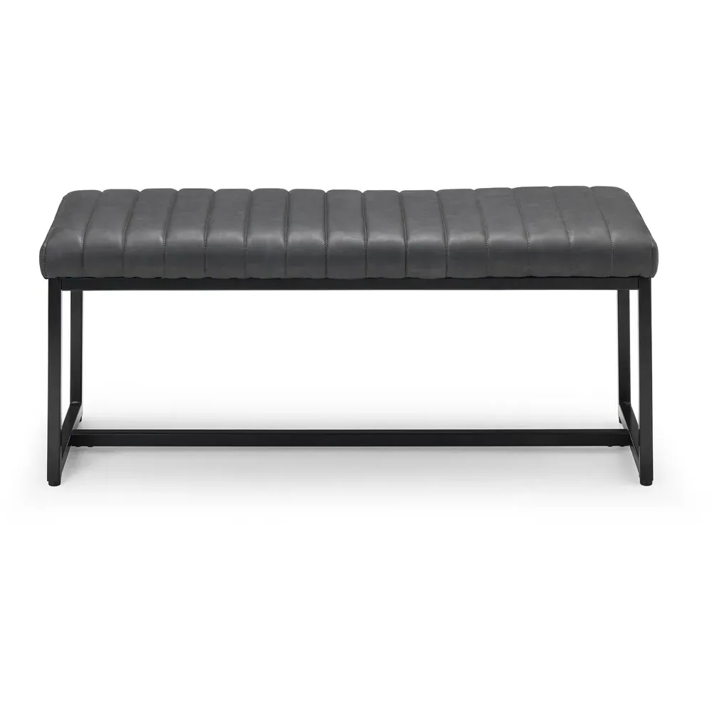 Soho 2-Seater Dining Bench - Black, Faux Leather