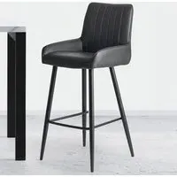 Soho Barstool - Black, Faux Leather