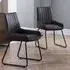 Soho Set of 2 Dining Chairs - Black, Faux Leather