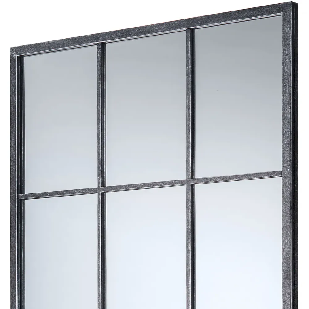 Somma Large Window Mirror - Silver, Metal