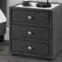 Sorrento 3 Drawer Bedside Table - Grey, Linen