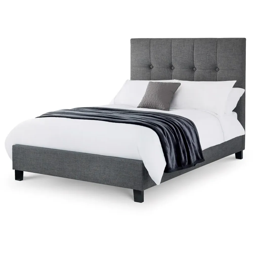 Sorrento King Size Bed Frame - Grey, Linen
