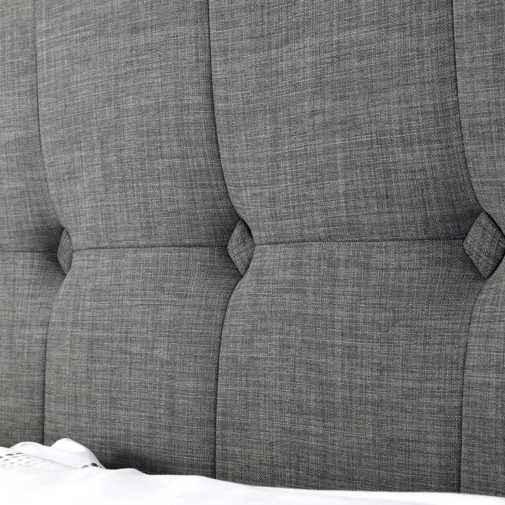 Sorrento King Size Bed Frame - Grey, Linen