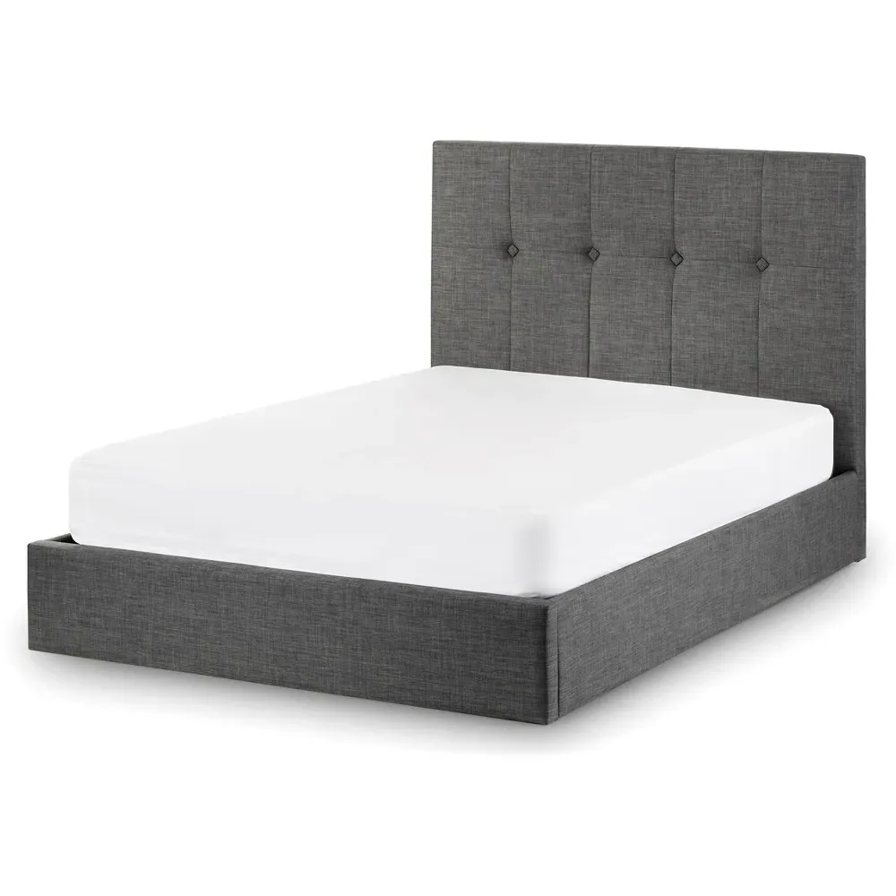 Sorrento King Size Ottoman Bed Frame - Grey, Linen
