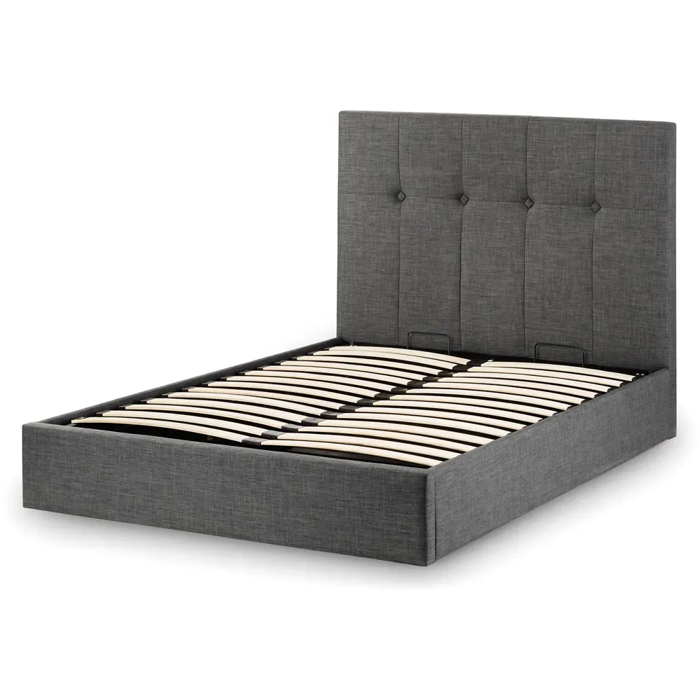 Sorrento King Size Ottoman Bed Frame - Grey, Linen