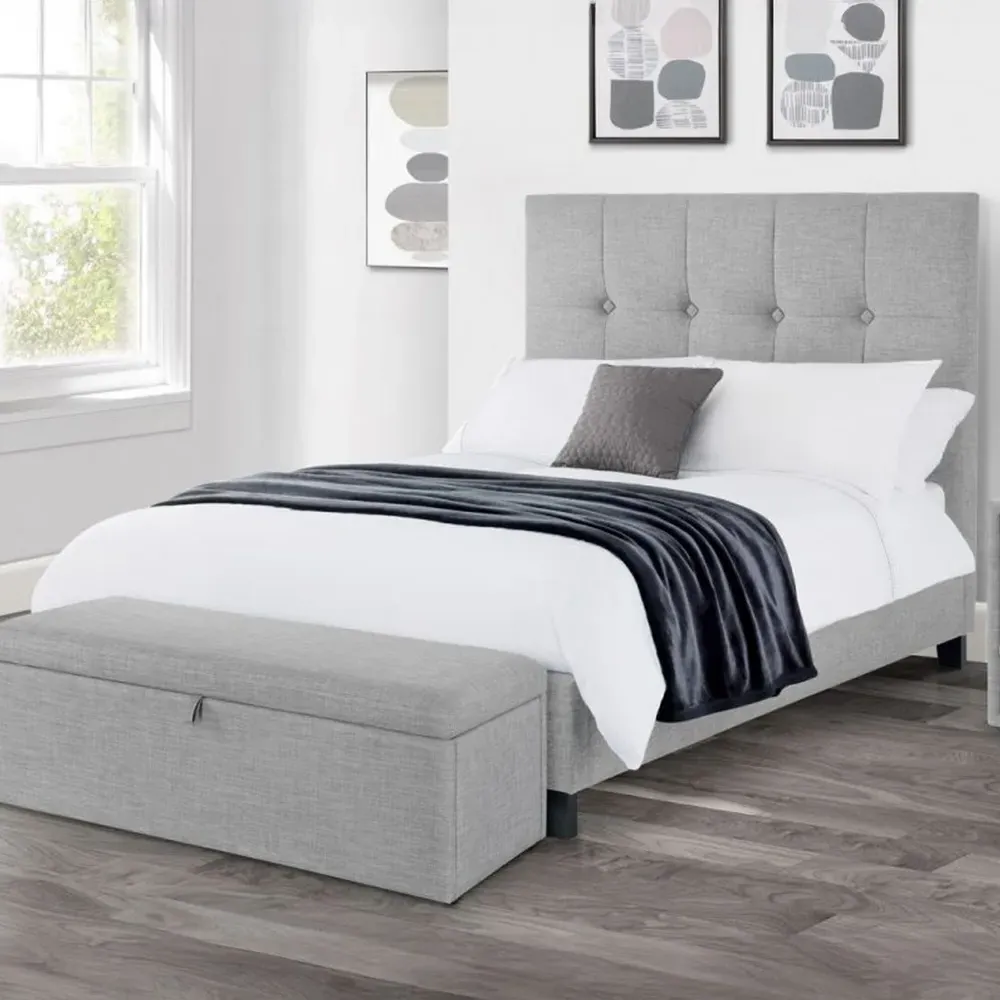 Sorrento Super King Size Bed Frame - Grey, Linen