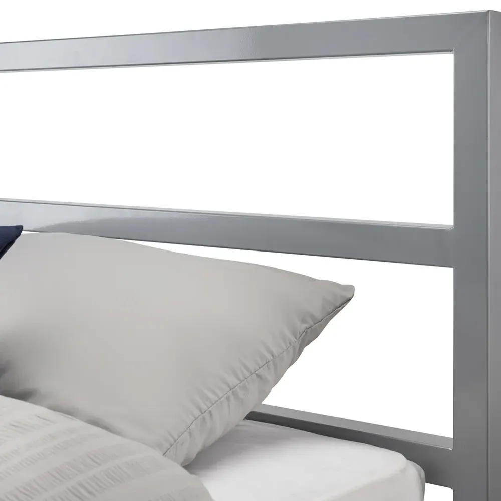 Soto Double Metal Bed Frame - Silver