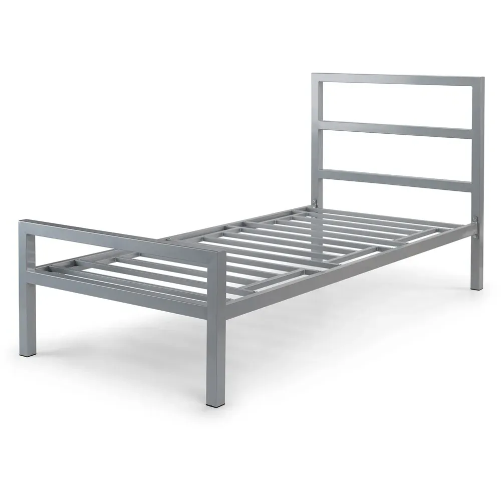 Soto Single Metal Bed Frame - Silver