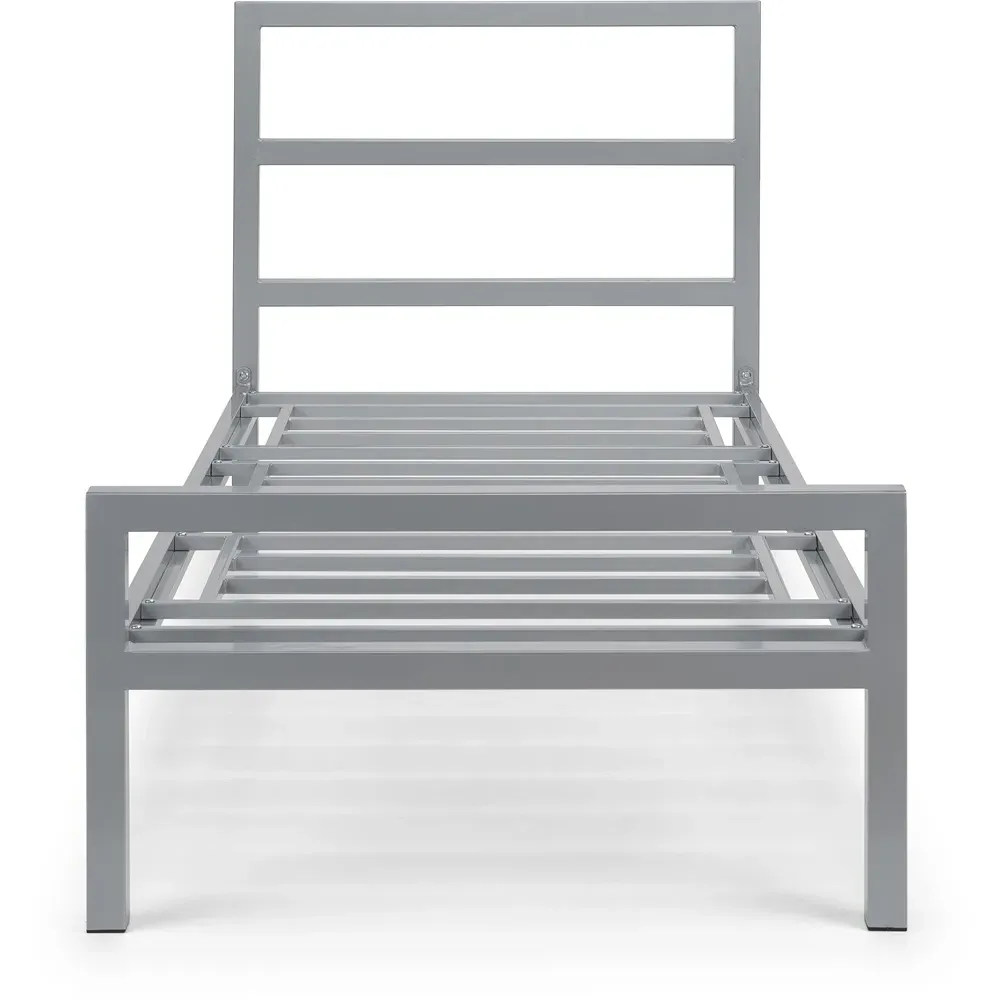 Soto Single Metal Bed Frame - Silver