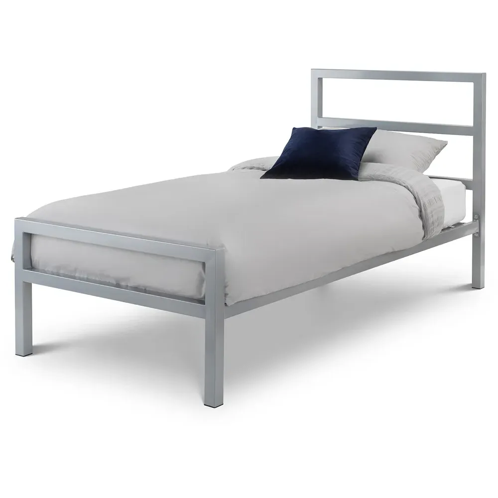Soto Single Metal Bed Frame - Silver