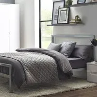 Soto Single Metal Bed Frame - Silver