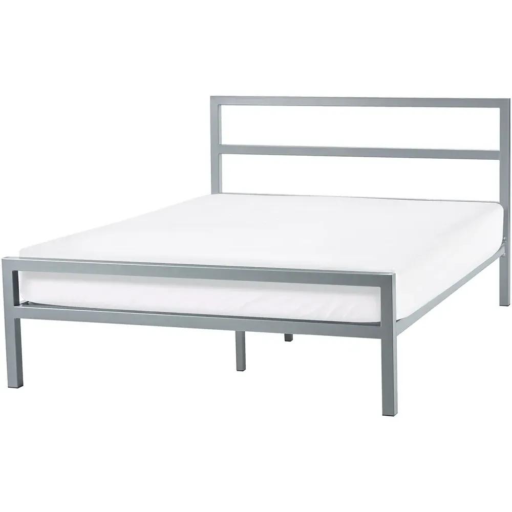 Soto Small Double Metal Bed - Silver