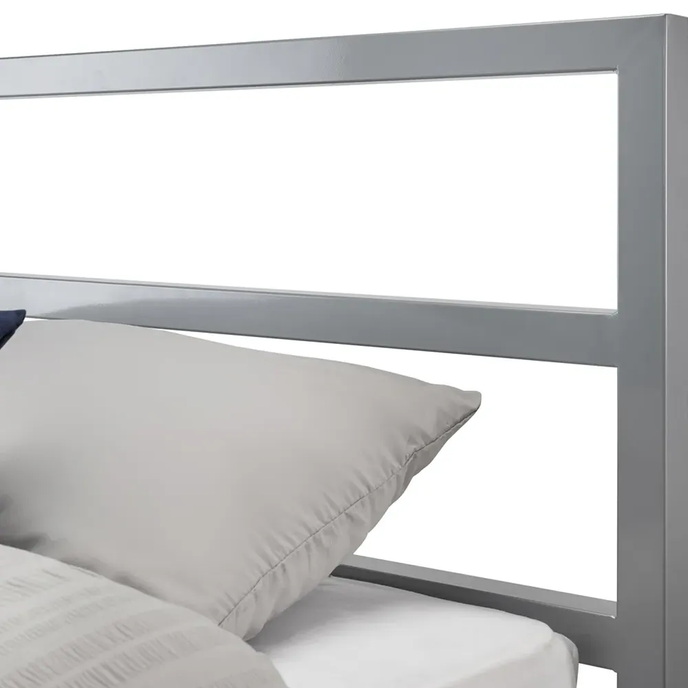 Soto Small Double Metal Bed - Silver