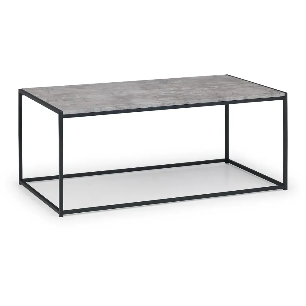 Staten Coffee Table - Black, Concrete Effect