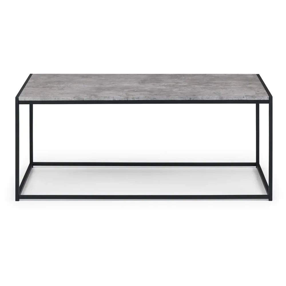 Staten Coffee Table - Black, Concrete Effect