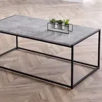 Staten Coffee Table - Black, Concrete Effect