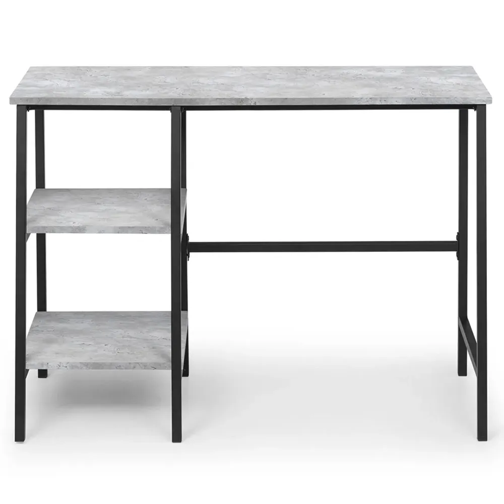 Staten Desk - Black, Concrete Effect