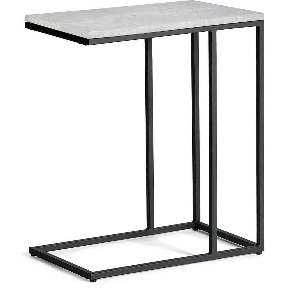 Staten Drinks Table - Black, Concrete Effect