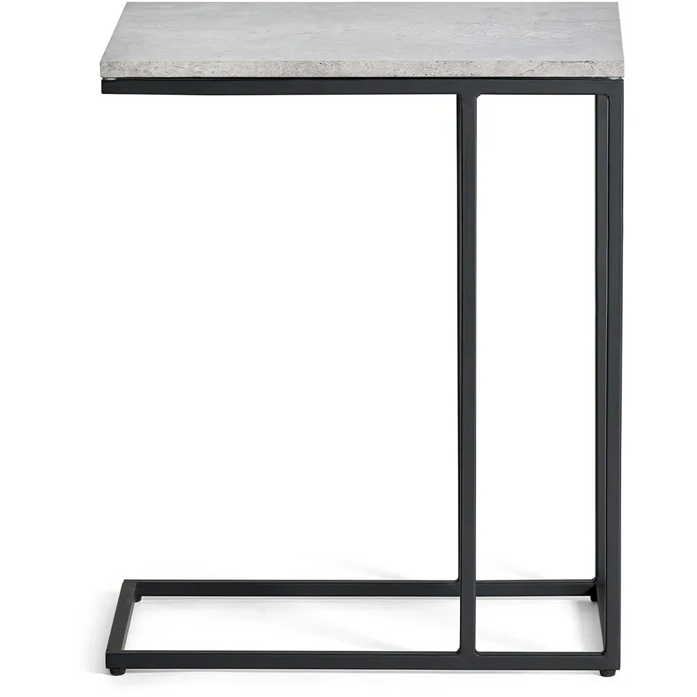 Staten Drinks Table - Black, Concrete Effect