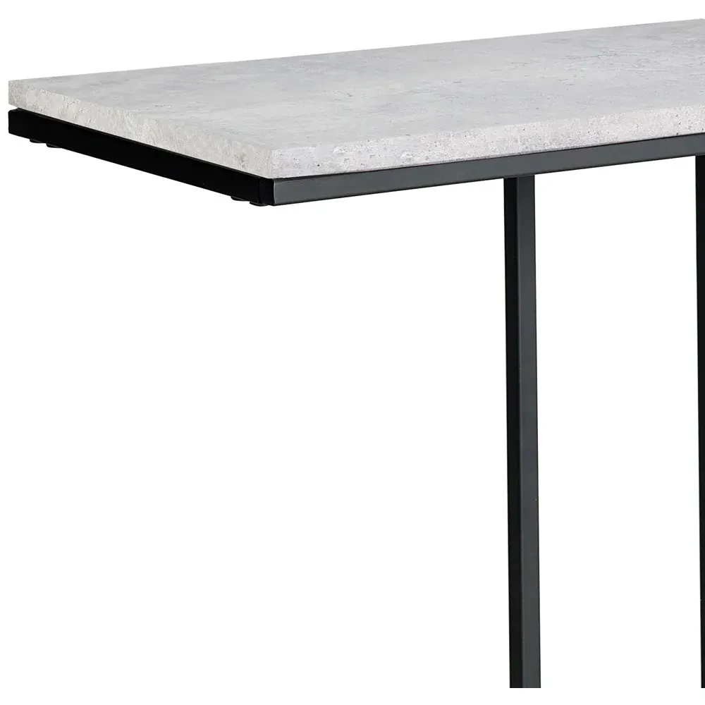 Staten Drinks Table - Black, Concrete Effect