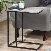 Staten Drinks Table - Black, Concrete Effect