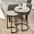 Staten Round Nest of Tables Set of 2 - Black, Concrete Effect