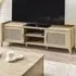Sydney 2 Door Media Unit with Rattan Effect - Oak