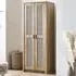 Sydney 2 Door Wardrobe with Rattan Effect - Oak