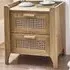 Sydney 2 Drawer Bedside Table - Oak, Rattan Effect