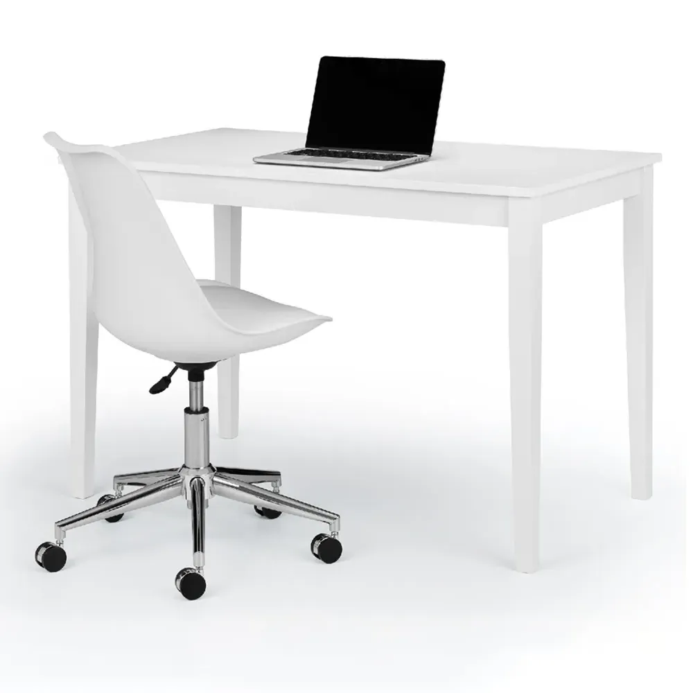 Taku Desk and Erika Office Chair Set - White
