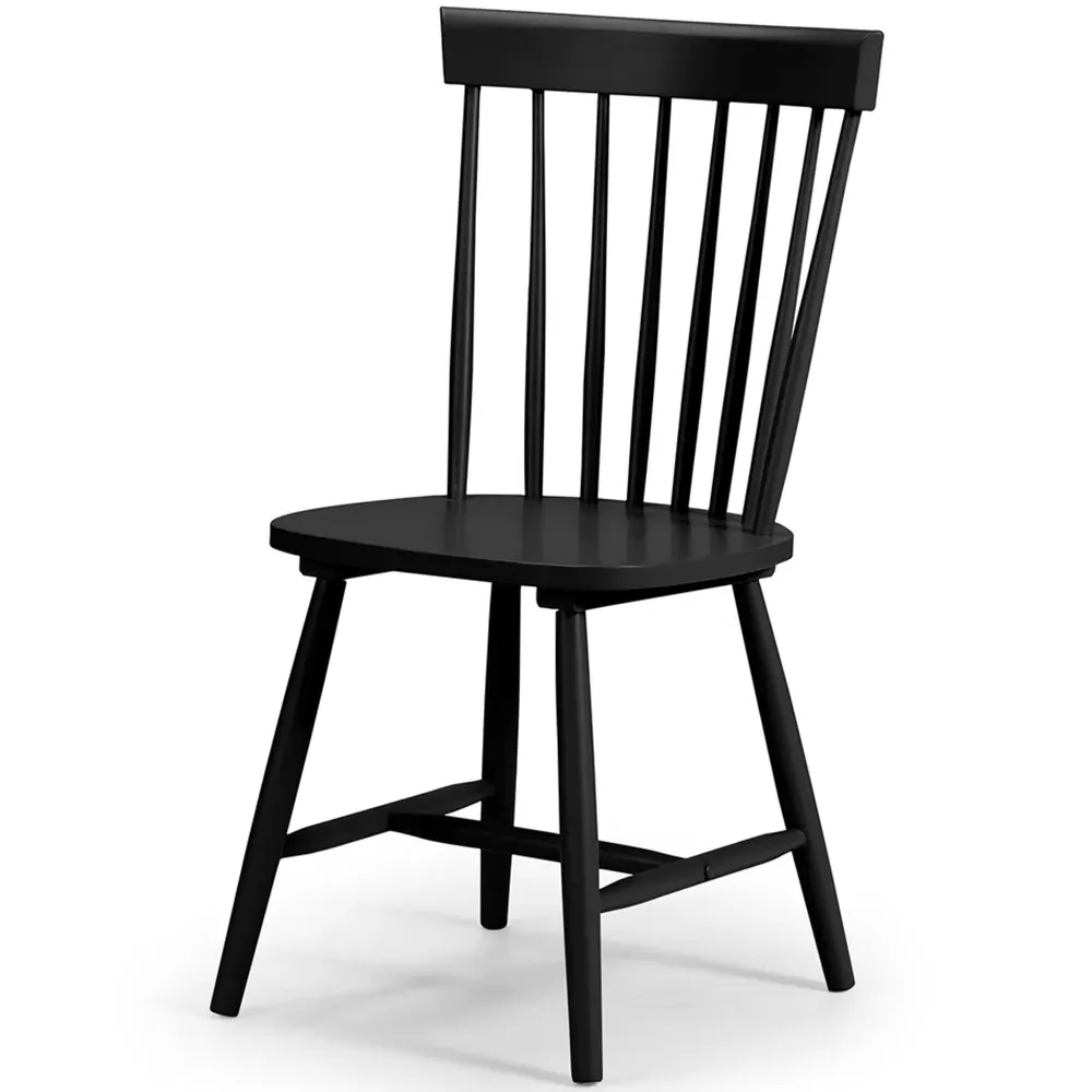 Torino Set of 4 Dining Chairs - Black, Hardwood