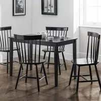Torino Set of 4 Dining Chairs - Black, Hardwood