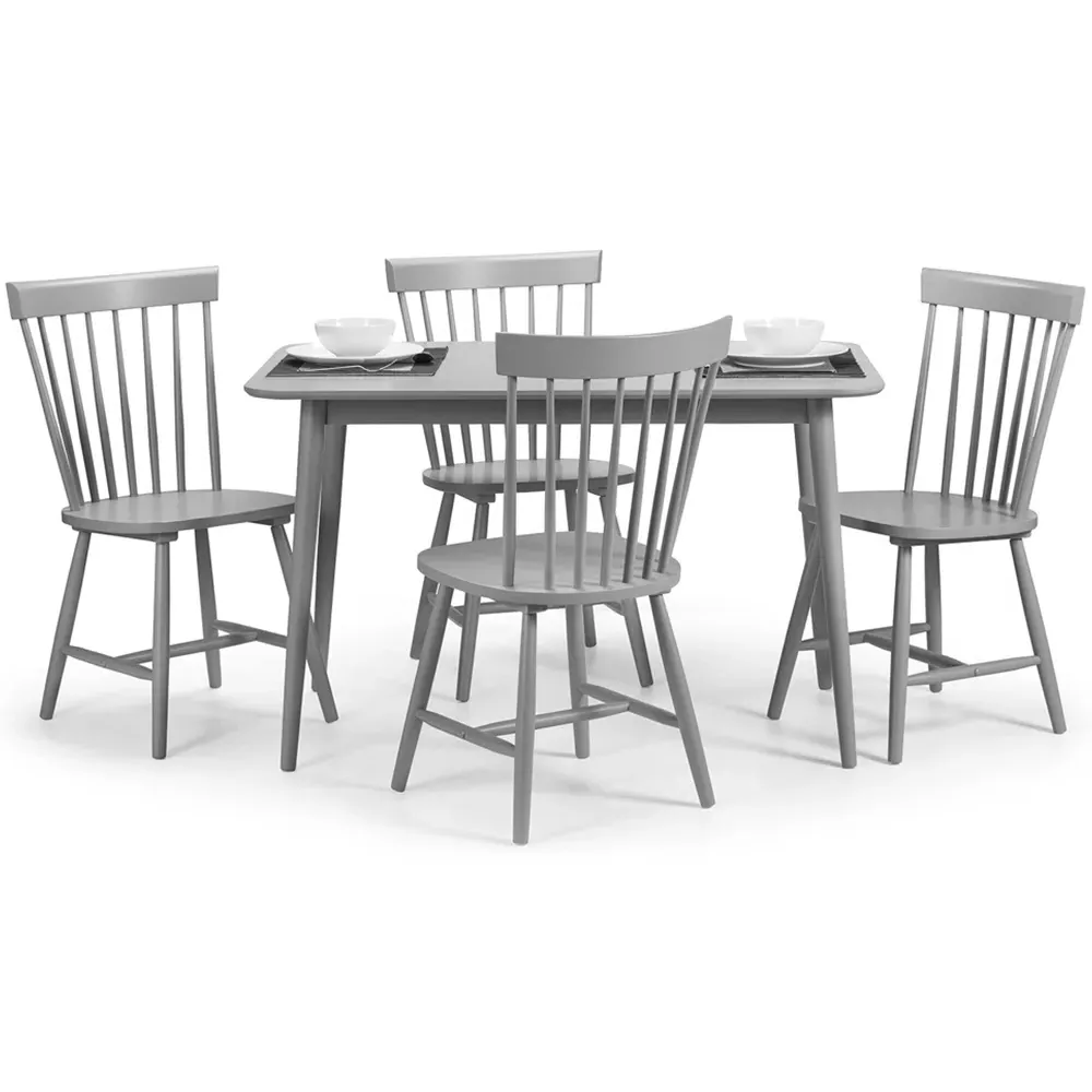 Torino Set of 4 Dining Chairs - Grey, Hardwood