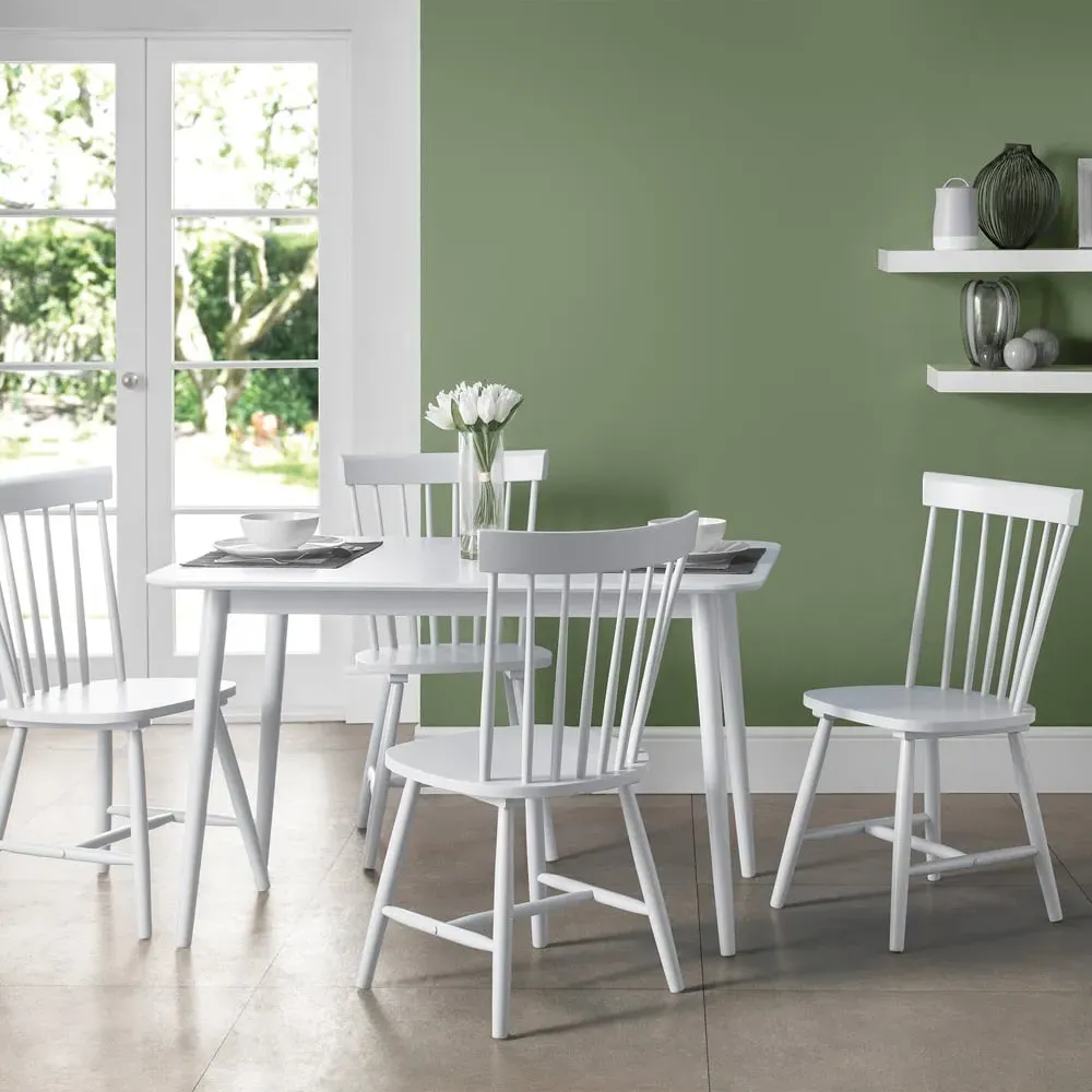 Torino Set of 4 Dining Chairs - White, Hardwood image