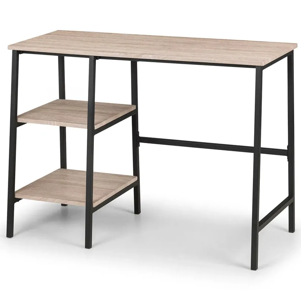 Tribeca 2 Shelf Desk - Sonoma Oak, Metal