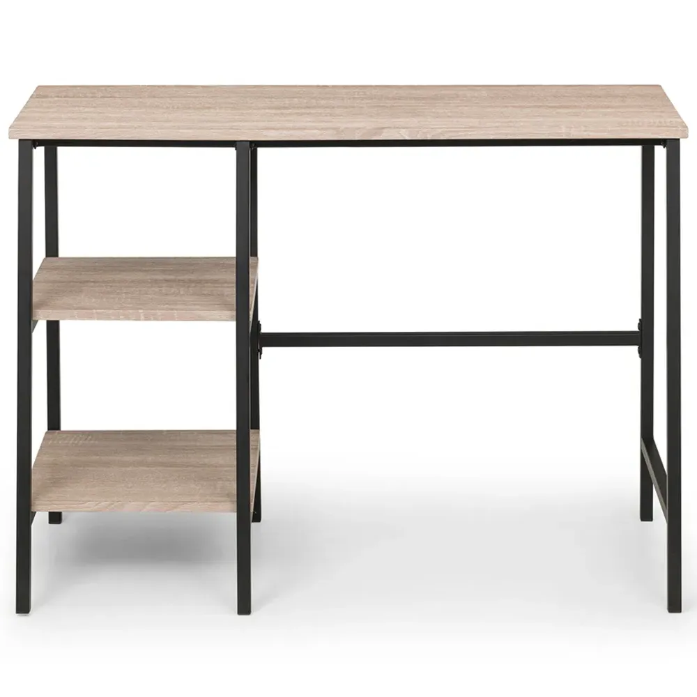 Tribeca 2 Shelf Desk - Sonoma Oak, Metal