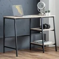 Tribeca 2 Shelf Desk - Sonoma Oak, Metal