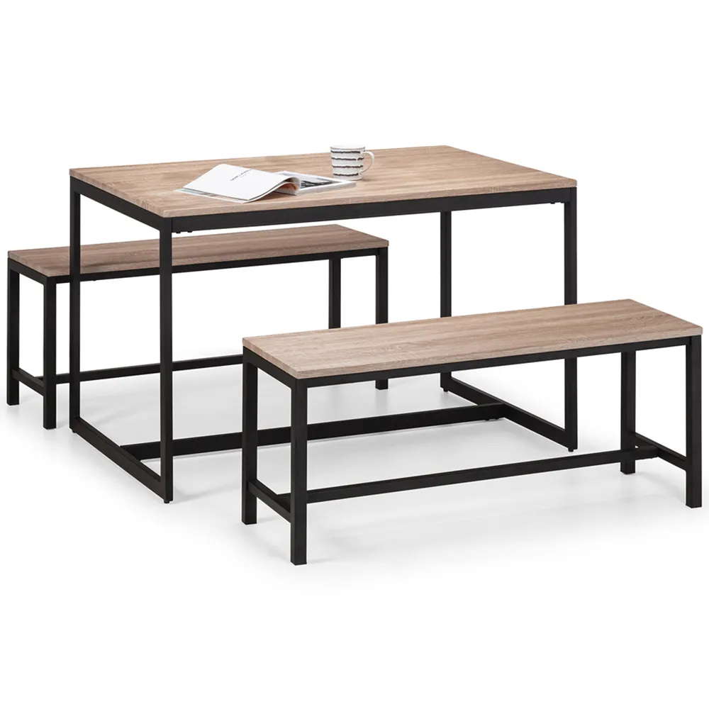Tribeca 4-Seater Dining Table - Black, Sonoma Oak