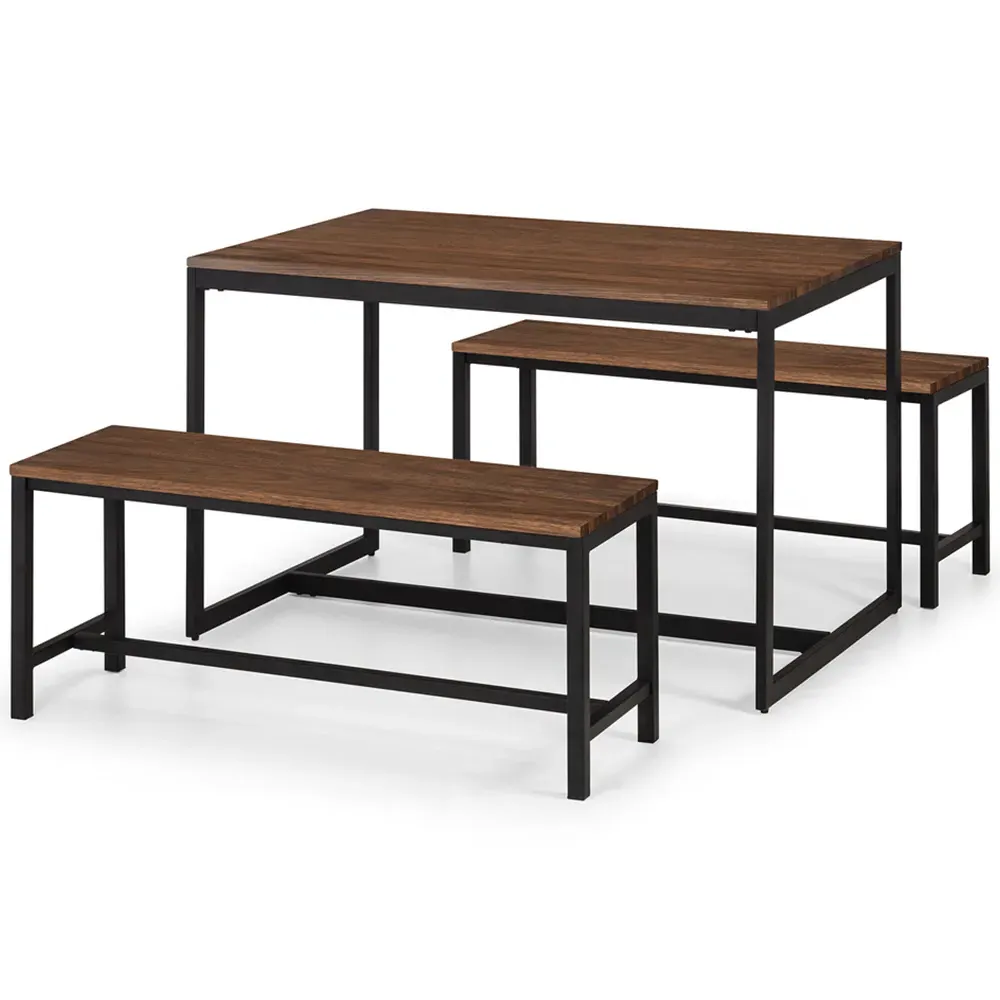 Tribeca 4-Seater Dining Table - Black, Walnut