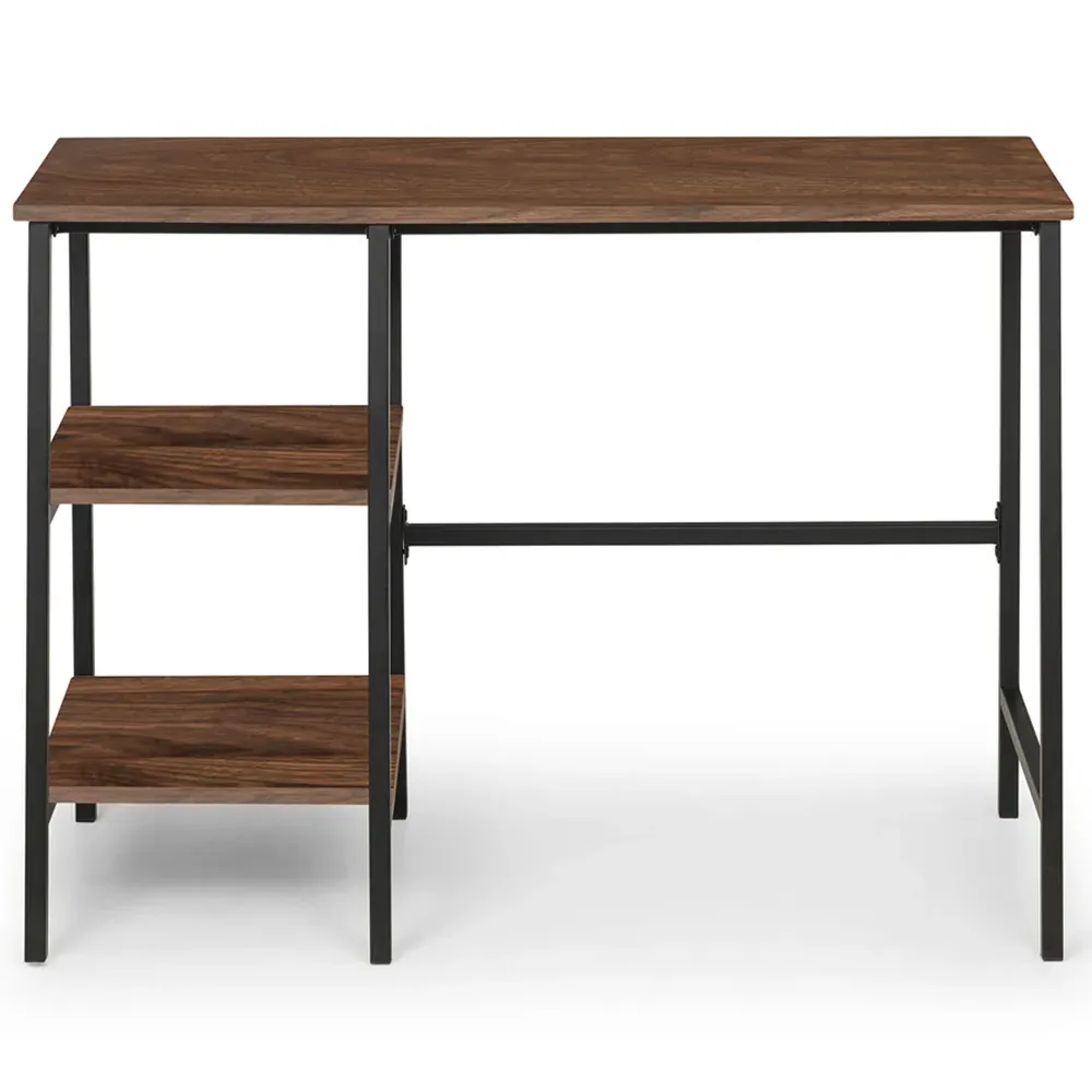 Tribeca Desk with 2 Shelves - Black, Walnut