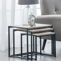 Tribeca Nest of Tables Set of 3 - Black, Sonoma Oak