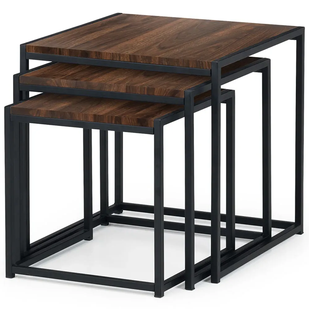 Tribeca Nest of Tables Set of 3 - Black, Walnut