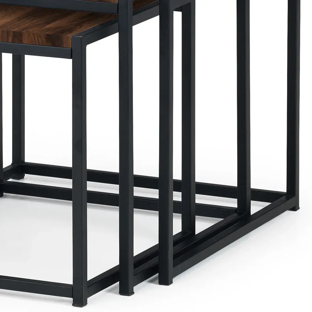 Tribeca Nest of Tables Set of 3 - Black, Walnut